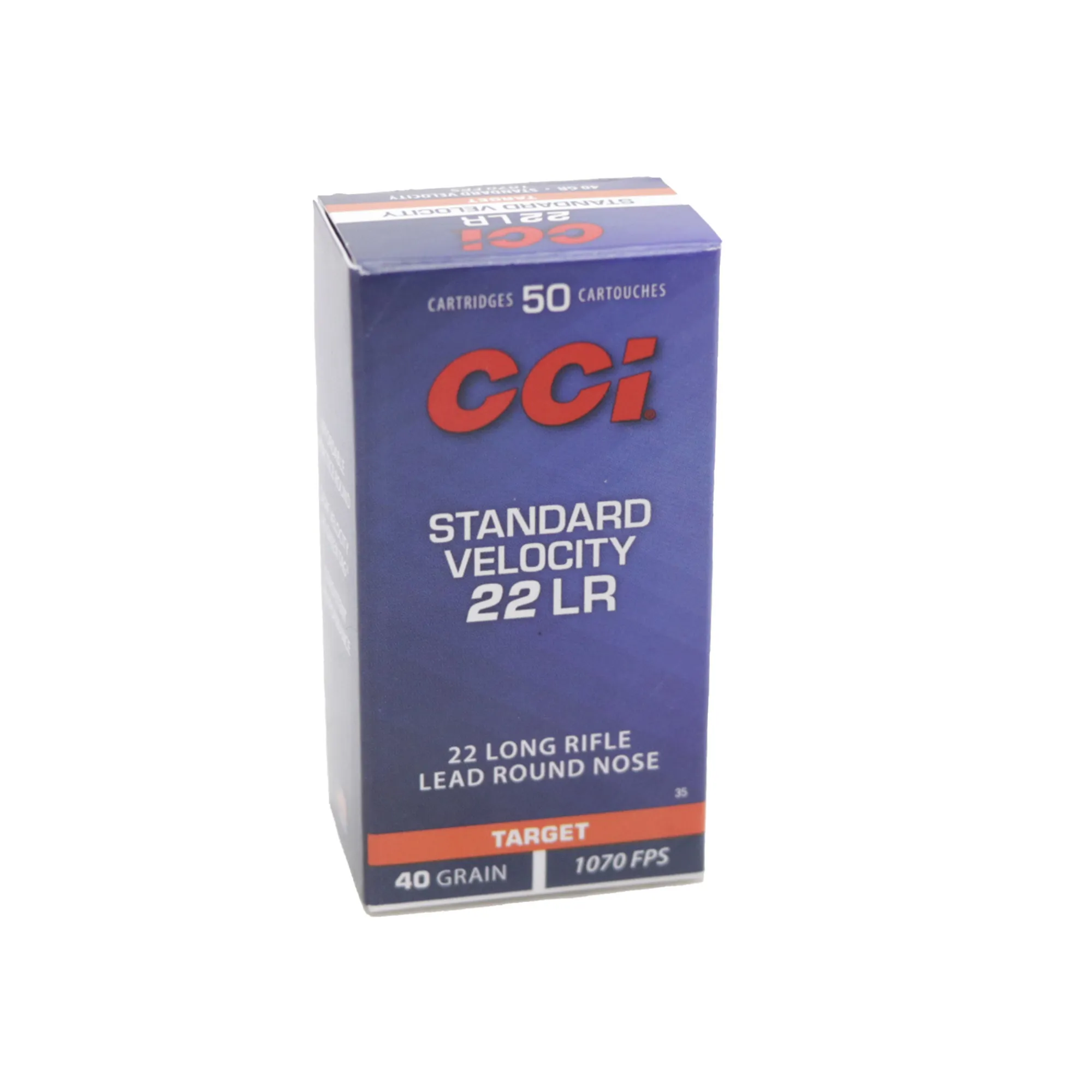 MUNIÇÃO CCI .22LR STANDARD VELOCITY TARGET OGIVAL 40GR