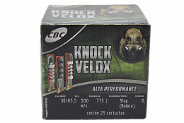 MUNIÇÃO KNOCK VELOX SLUG BALOTE 6G 25un
