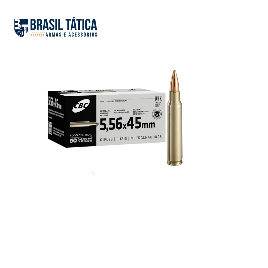 MUNIÇÃO CBC 5.56mm 55GR M193 TREINA 50un