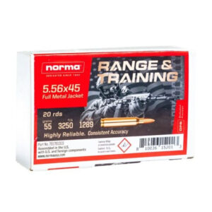 MUNIÇÃO NORMA .223 FMJ 55GR 20un