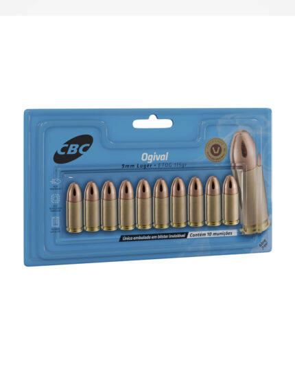 MUNIÇÃO CBC 9MM ETOG 115GR 10un