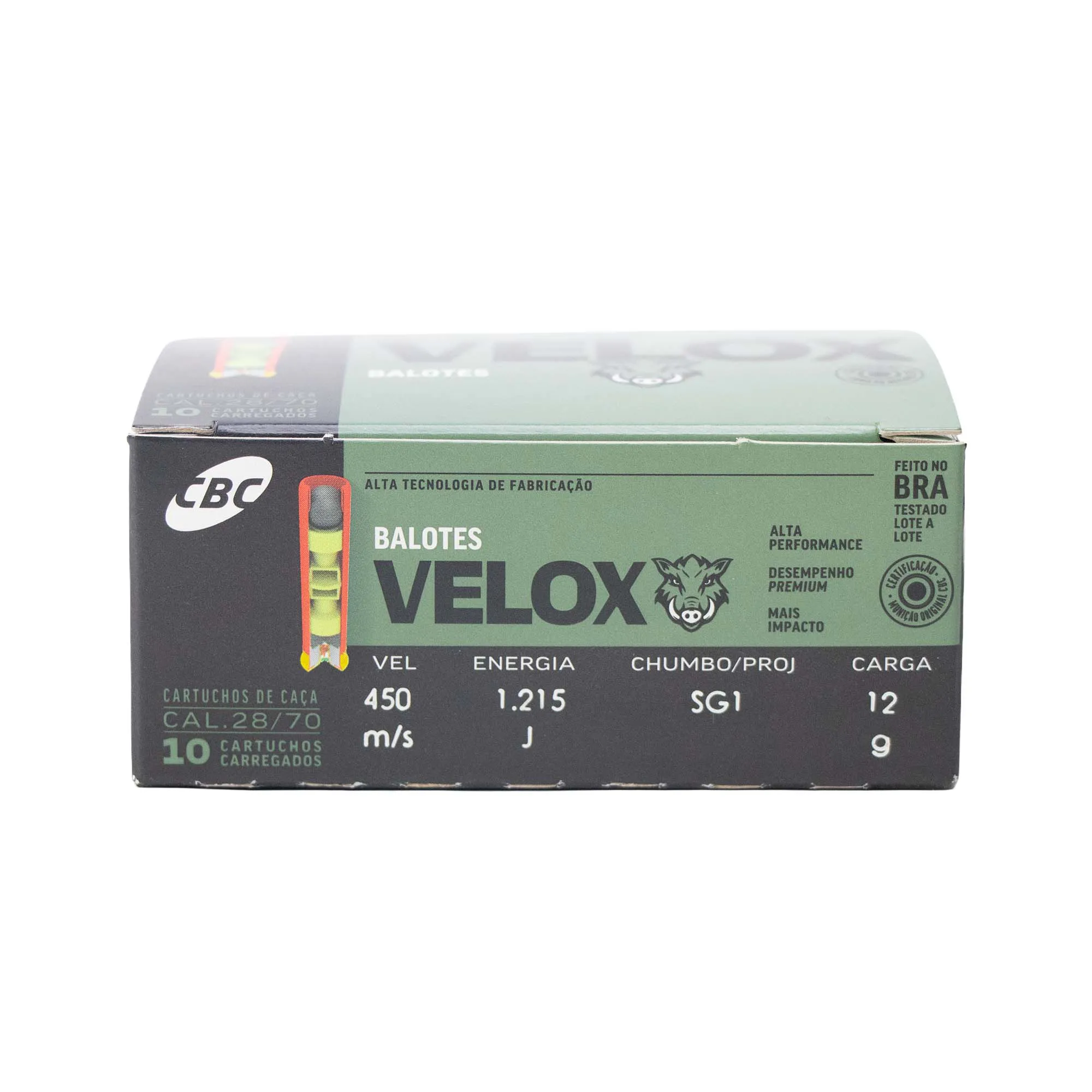 MUNIÇÃO CBC 28 GA VELOX BALOTE SG1