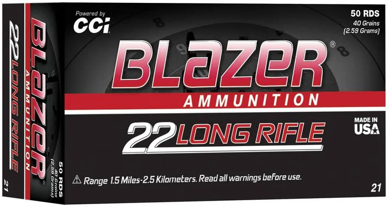 MUNIÇÃO CCI .22 LR BLAZER RIMFIRE 40GR