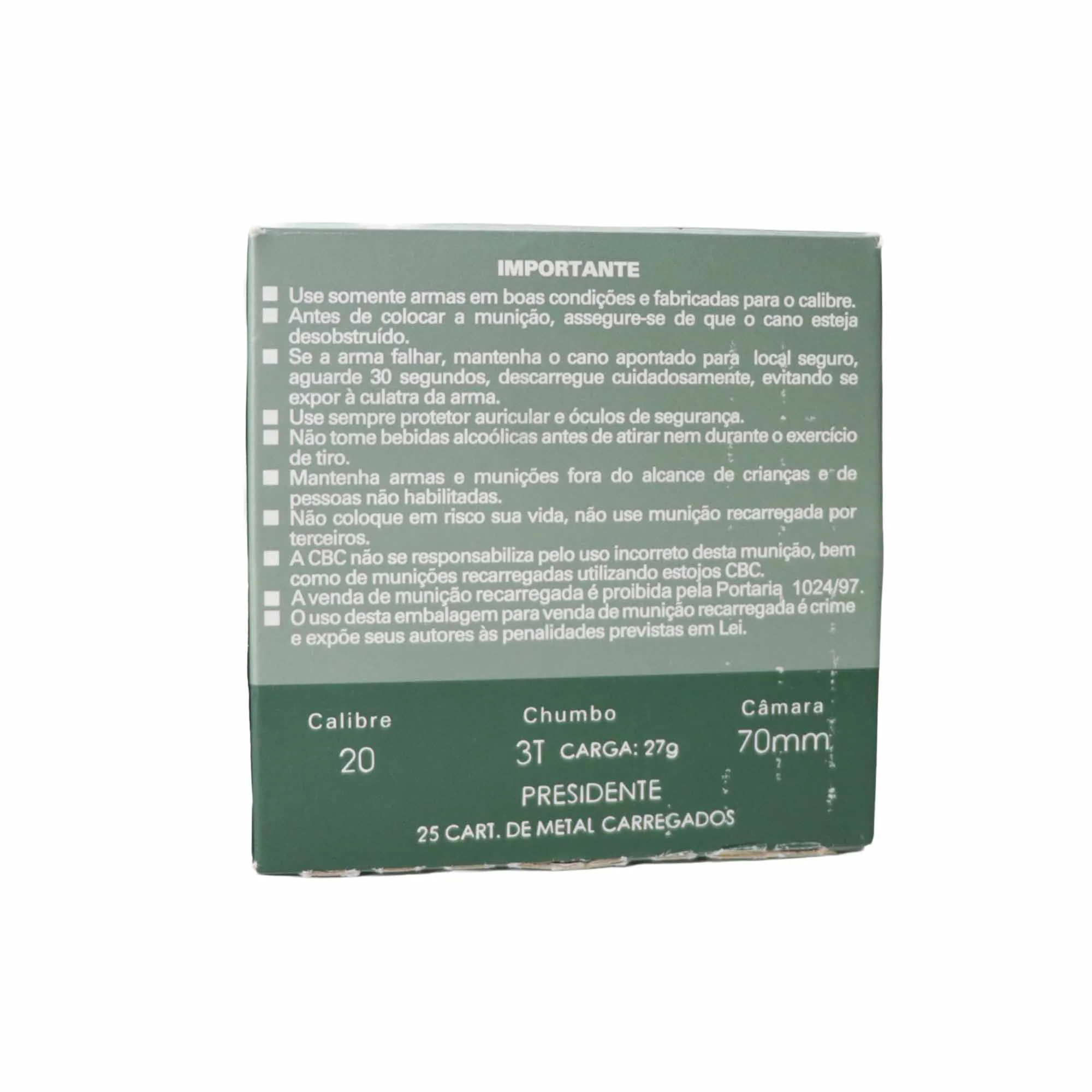 CARTUCHO CBC 20/70 CHUMBO 3T 10un