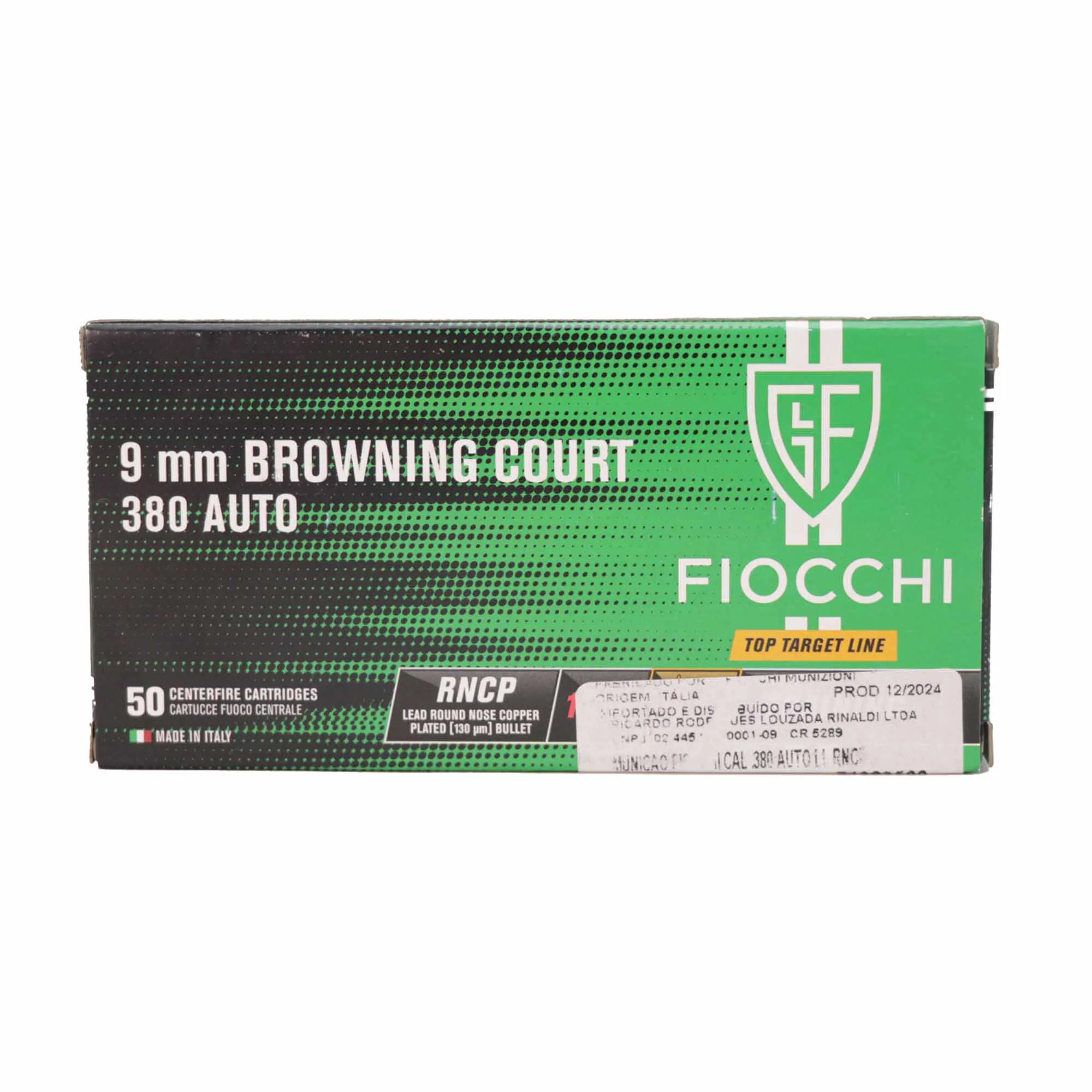 MUNIÇÃO FIOCCHI .380 100GR RNCP 50un