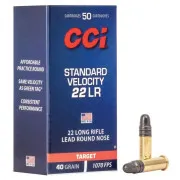 MUNIÇÃO CCI .22 LR STD VELOCITY TARGET 40GR 50un