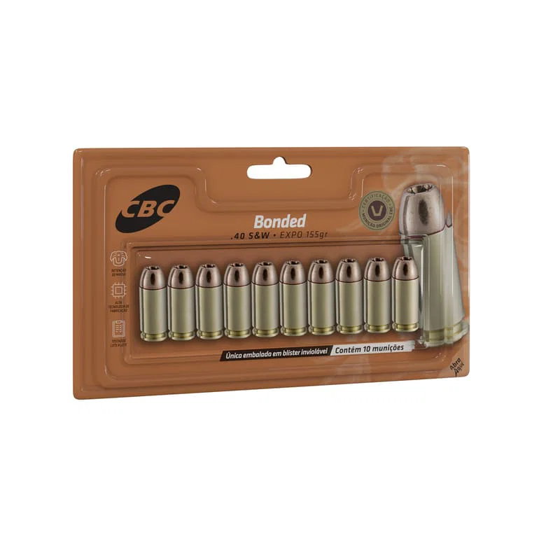 MUNIÇÃO .40 S&W EXPO BONDED 155GR