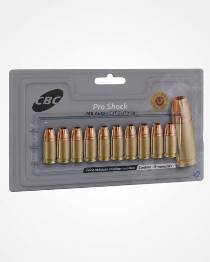 MUNIÇÃO CBC .380 EXPO +P 95GR PRO SHOCK 10un