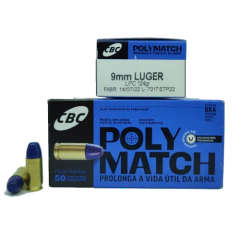 MUNIÇÃO CBC POLYMATCH 9MM LPC 124GR 50un