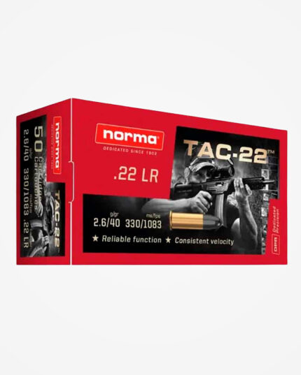 MUNIÇÃO NORMA .22LR LRN TAC-22 40GR 50un