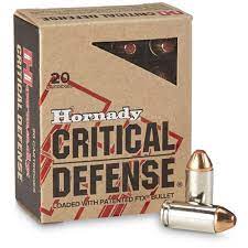 MUNIÇÃO HORNADY .40 S&W FTX 165GR CRITICAL DEFENSE 20un