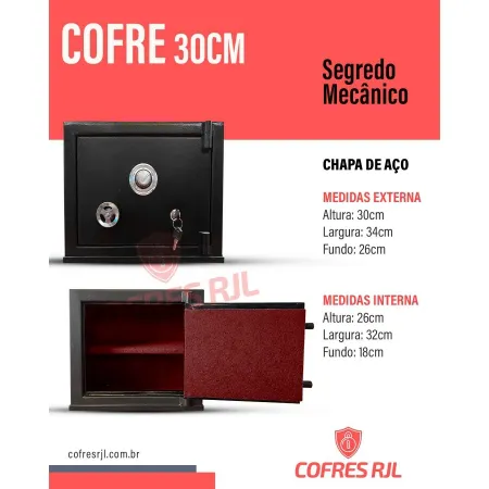 COFRE 30X36X26 SEGREDO MECANICO