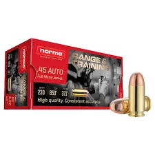 MUNIÇÃO NORMA RANGER&TRAINING .45 FMJ 230GR 50un