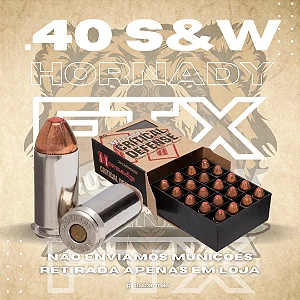 MUNIÇÃO CRITICAL DEFENSE .40 FTX HORNADY 165GR 20un