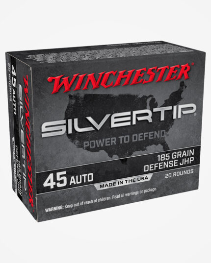 MUNIÇÃO WINCHESTER SILVERTIP .45 AUTO 185 GR JHP 20un