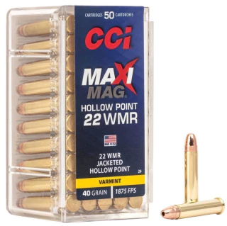 MUNIÇÃO CCI .22WMR MAXI-MAG 40GR 50un