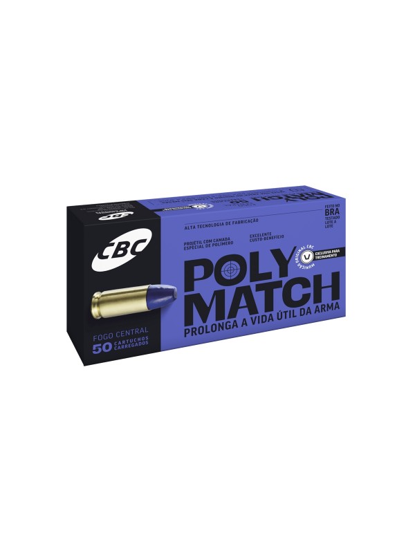 MUNIÇÃO CBC POLYMATCH 9MM LPC 124GR 50un