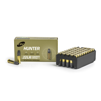 MUNIÇÃO CBC .22 LR HUNTER SUBSÔNICA CHPO 40GR 50un