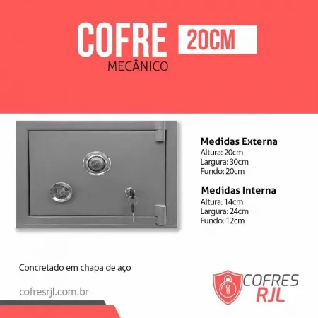 COFRE CONCRETADO 20CM EM CHAPA DE ACO RJL020