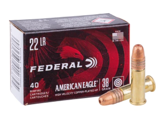 MUNIÇÃO FEDERAL .22LR AMERICAN EAGLE 38GR 40un