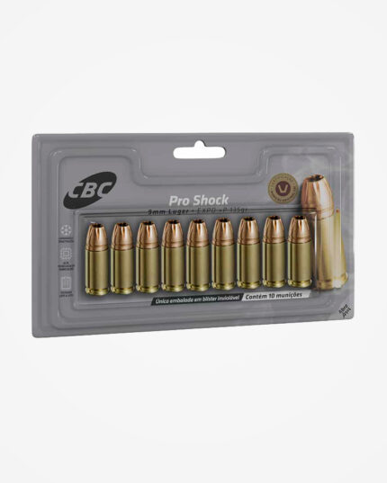 MUNIÇÃO CBC 9mm EXPO +P 135GR PRO SHOCK 10un