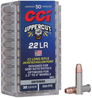 MUNIÇÃO CCI .22LR UPPERCUT 32GR PLATED HP CX 50