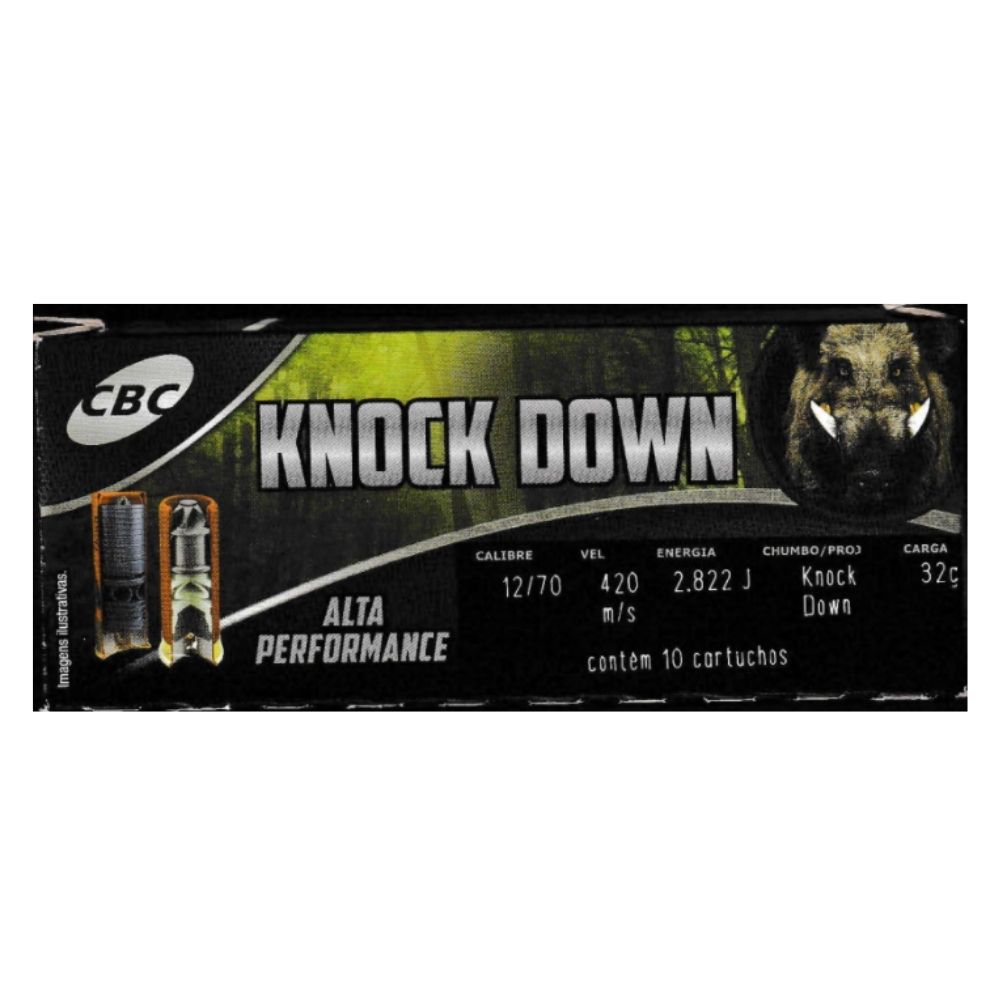 CARTUCHO CBC 12 GA KNOCK DOWN BALOTE 70MM