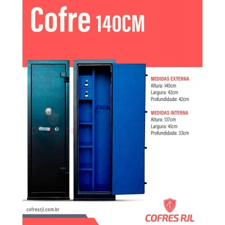 COFRE PARA ARMAS LONGAS 140CM RJL140