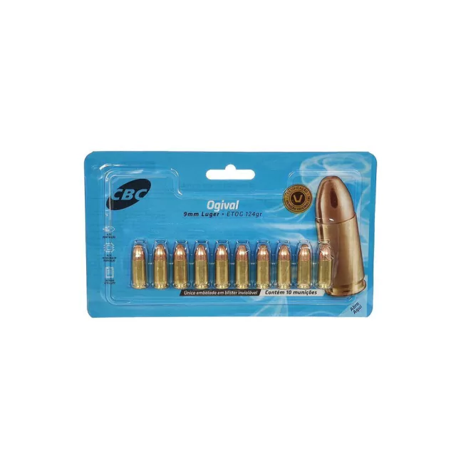 MUNIÇÃO CBC 9mm ETOG 124GR 10un