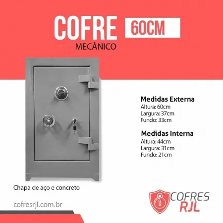 COFRE 60CM EM CHAPA DE AÇO E CONCRETO - COFRES RJL