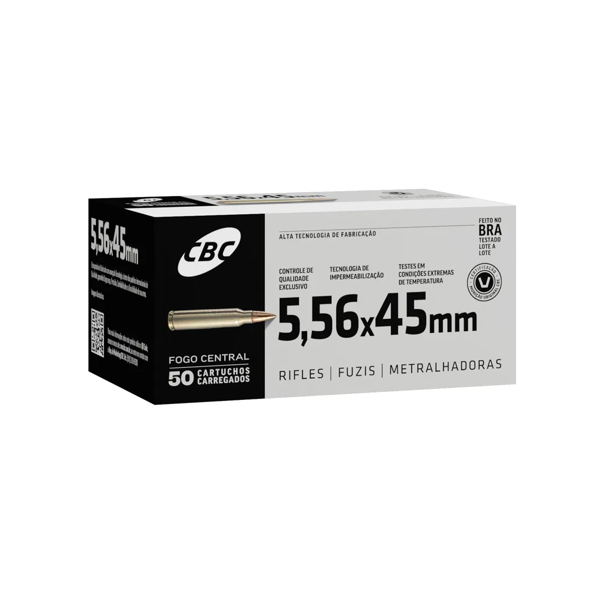 MUNIÇÃO CBC 5,56x45mm COMUM TREINA 55GR