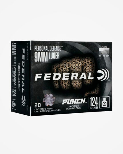 MUNIÇÃO FEDERAL 9MM PUNCH 124GR JHP 20un