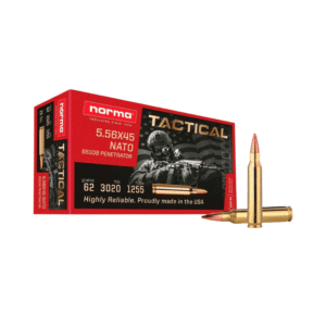 MUNIÇÃO NORMA 5,56X45MM FMJ 62GR SS109 RANGE & TRAINING 50un