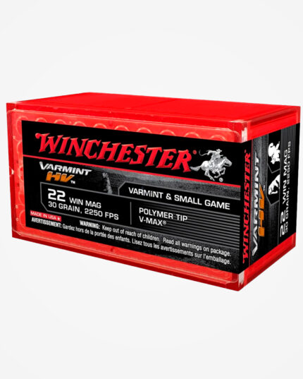 MUNIÇÃO WINCHESTER .22 WMR VARMINT HV V-MAX 30GR 50un