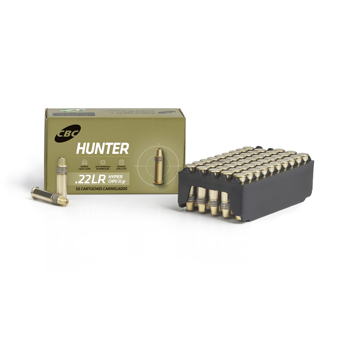 MUNIÇÃO CBC .22LR HUNTER HYPER CHPO 33GR