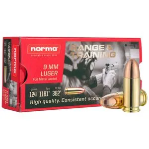 MUNIÇÃO NORMA 9MM 124GR FMJ ETOG 50un
