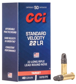 MUNIÇÃO CCI .22LR STD VELOCITY 40GR 50un