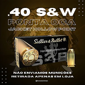 MUNIÇÃO SELLIER & BELLOT .40 S&W JHP 165GR 50un