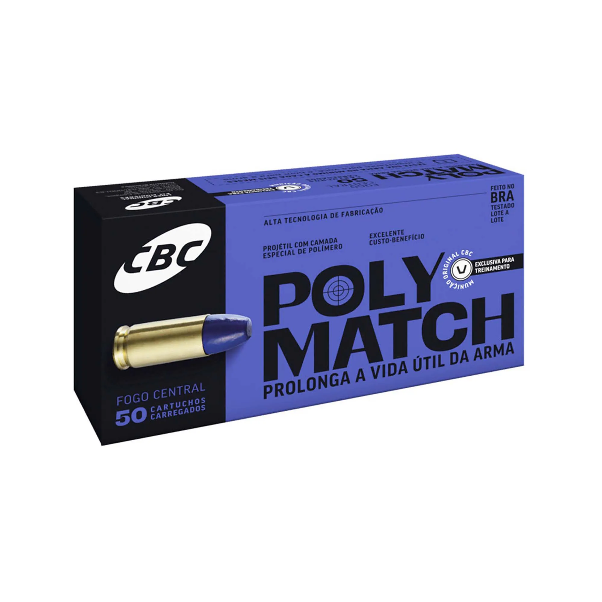 MUNIÇÃO CBC 9MM LPC POLYMATCH 147GR