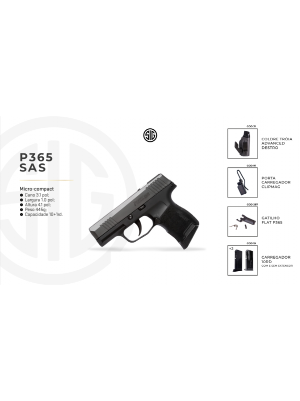 PISTOLA SIG SAUER P365 SAS MICRO 9mm