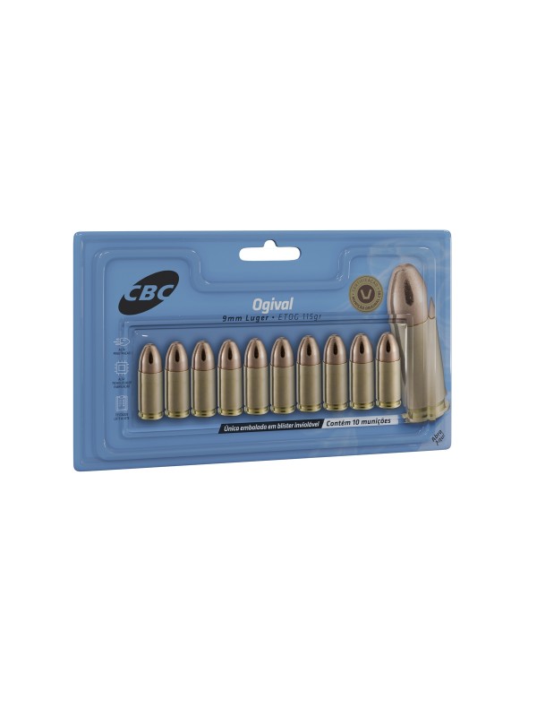 MUNIÇÃO CBC 9MM ETOG 115GR