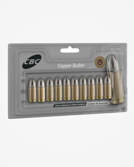 MUNIÇÃO CBC 9mm CXPO +P+ COPPER BULLET 10un