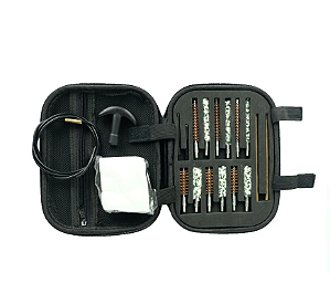 KIT DE LIMPEZA DE ARMA DE FOGO CAL. .22 AO .45 COM ESTOJO
