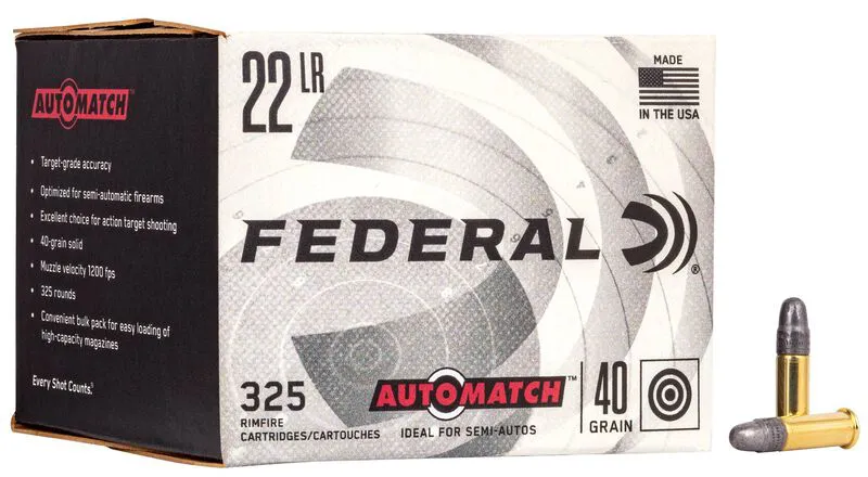 MUNIÇÃO FEDERAL 22LR AUTOMATCH 40GR 325un