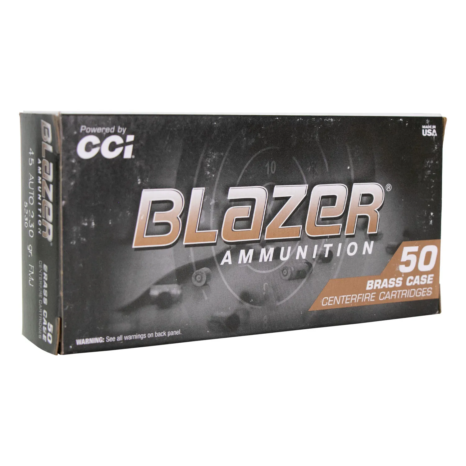 MUNIÇÃO CCI .45ACP BLAZER FMJ 50un